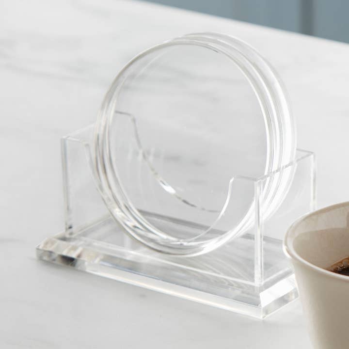 Huang Acrylic - Vente Sous-verre - Sous-verre rond à 4 po avec support0