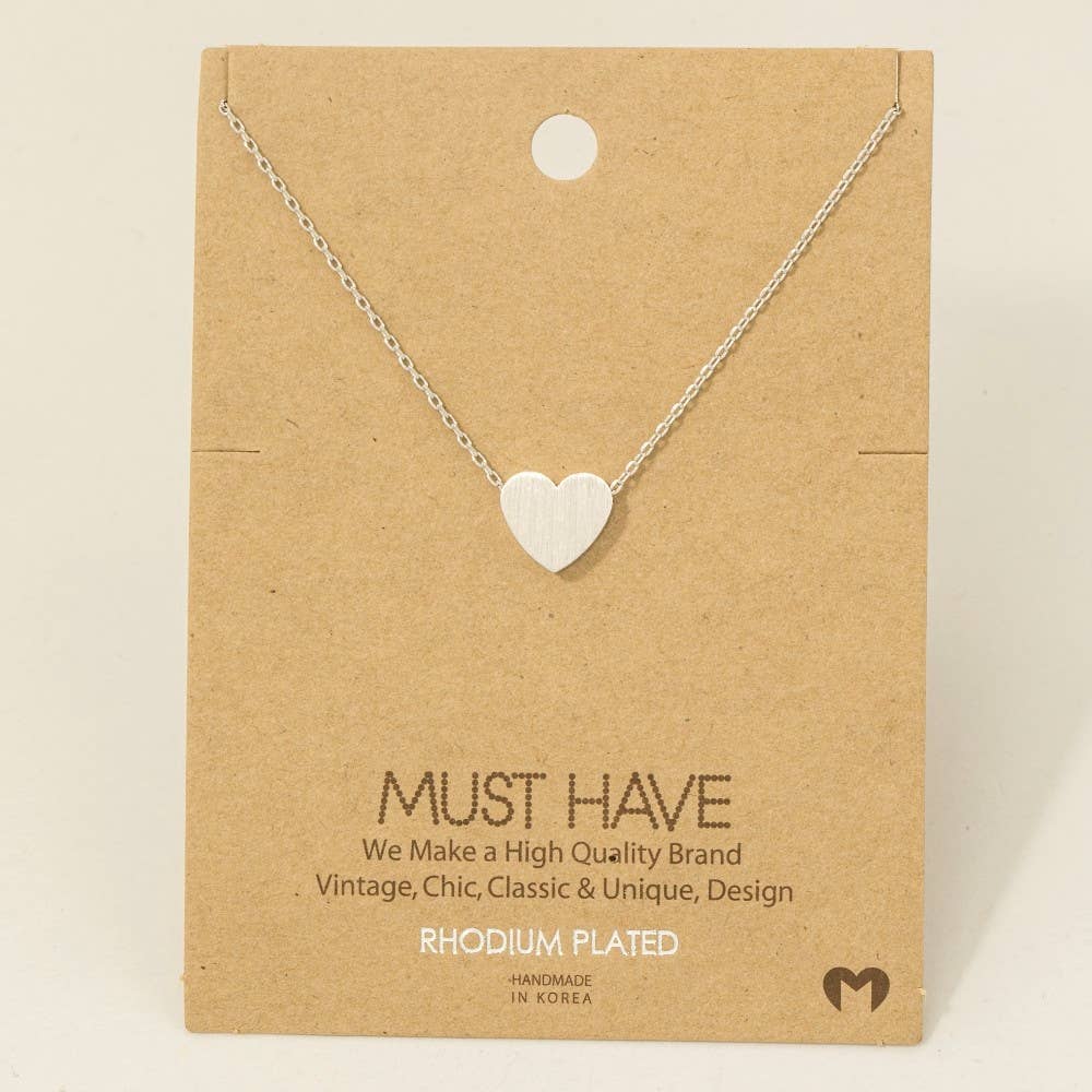 Fame Accessories - Vente Colliers à pendentif - Collier pendentif cœur brossé5