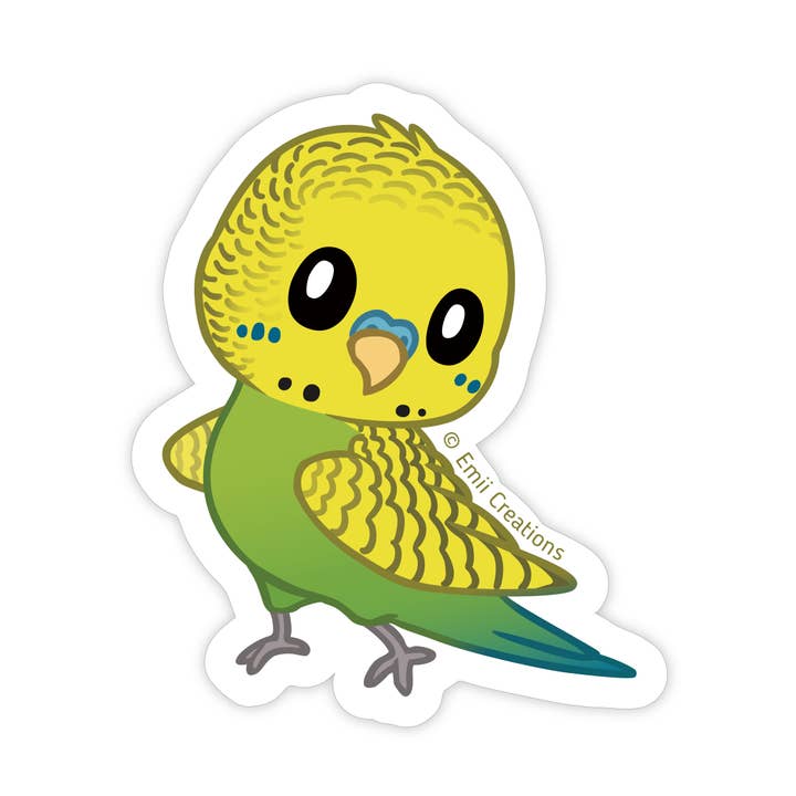 Adesivo in vinile con uccelli verdi. per la vendita all'ingrosso da parte di Emii Creations