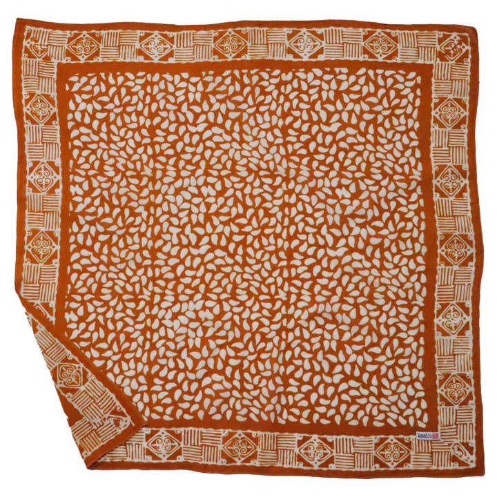 Handgefärbtes Batik-Bandana, 100 % weiche Baumwolle, Sonnenaufgangsnebel, Gelb für den Großhandel von Kasih Co-op