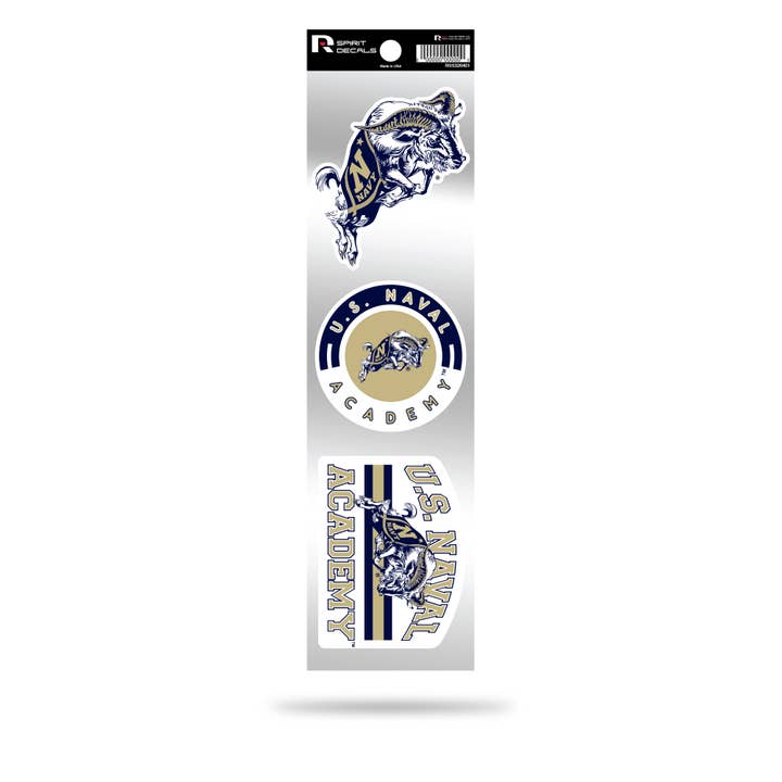 Rico Industries - Wholesale Sticker - NCAA Naval Academy Midshipmen 3-Piece Retro Spirit Decals
