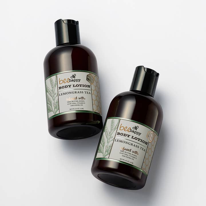 Lotion pour le corps "Bee Happy Thé à la citronnelle" (4 oz) pour la vente par Bee Happy
