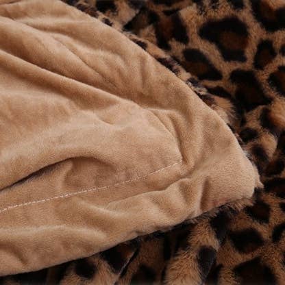 HIDDENBRAND - Wholesale Throw Blanket - Leopard fluffy faux fur Shaggy soft sofa throw blanket3