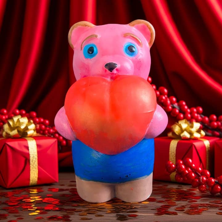 Adorables Cadeaux d'Ornements d'Ours en Peluche en Résine Fait Main en Forme de Cœur d'Amour pour la vente par Face It Home Decor