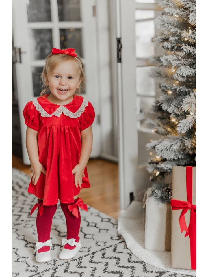 Strawberry Jam Kids - Wholesale Dress - Kids - Red Velvet Girls Christmas Dress Vintage Style Baby Toddler7