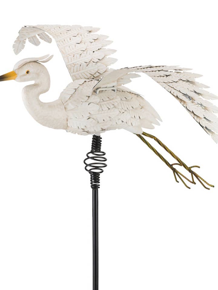 Bird Bouncie Stake - Egret for wholesale by Regal Art & Gift