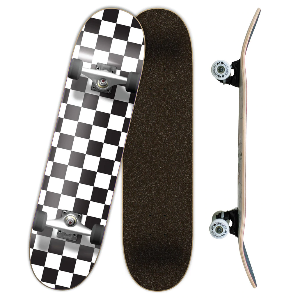 Yocaher Skateboards - Wholesale Skateboard - Graphic Complete Skateboard 7.75" - Checker White5