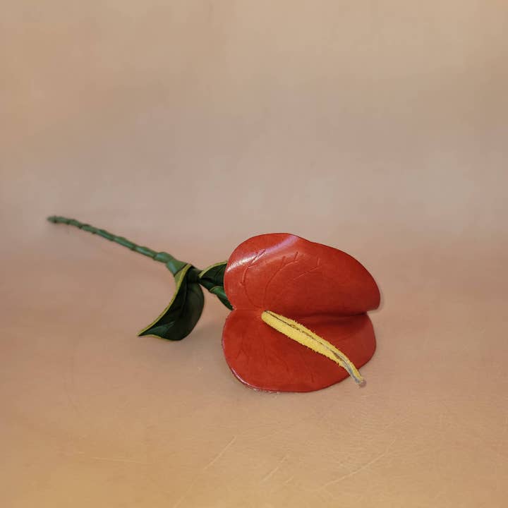 decoração de casa com flor de flamingo artificial em couro artificial por atacado de Sunflower Handmade leather inc