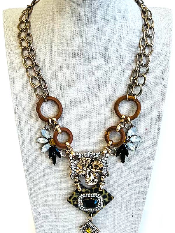 ( HX1157 ) VINTAGE KUNST STATEMENT KETTING voor wholesale door Jewelry Max