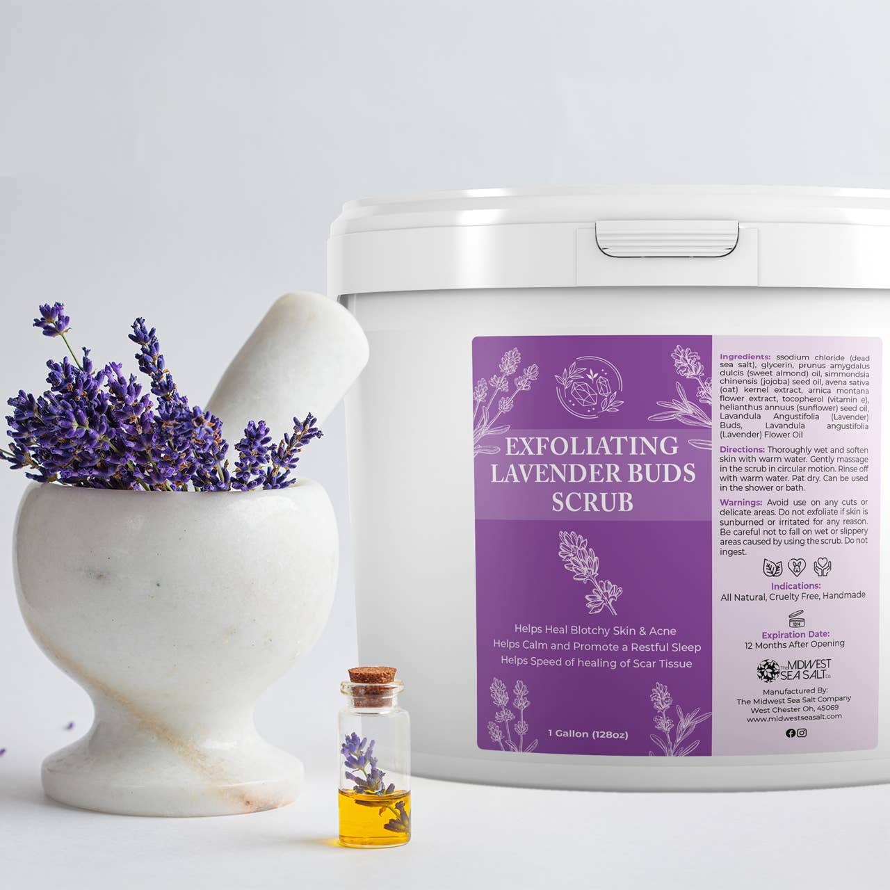 The Midwest Sea Salt Company - Wholesale Body Scrub/Exfoliant - Exfoliating Lavender Aromatherapy Body Scrub 128oz2
