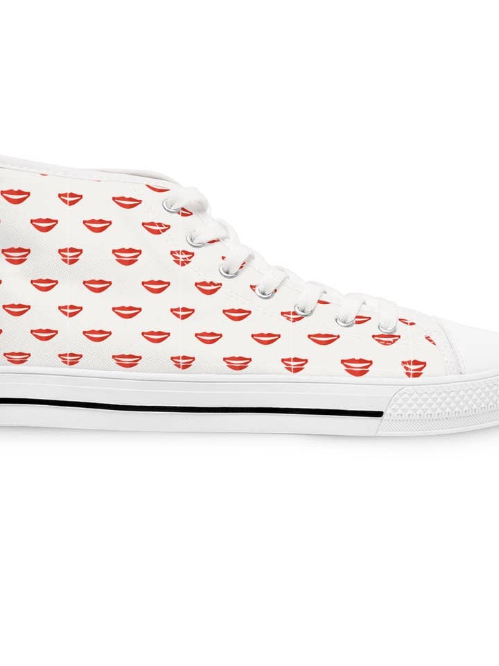 Women's Old School Heart Pattern High Top Sneakers Vintage-Inspired Shoes Retro Heart Sneakers for wholesale by Encore2wo
