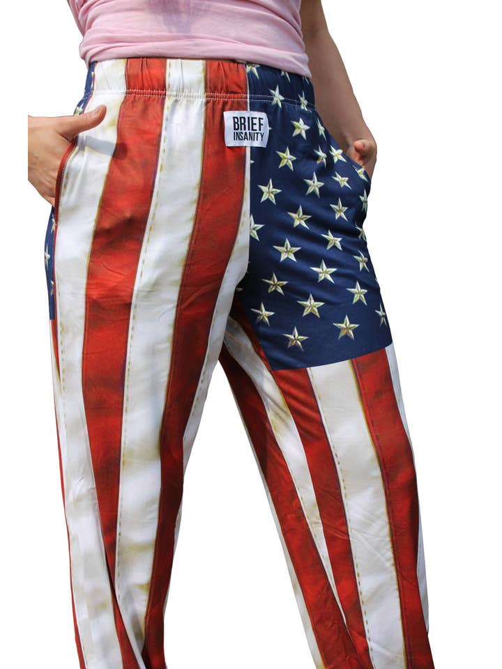 BRIEF INSANITY - Wholesale Lounge Sweatpants/Joggers - Women's - American Flag Lounge Pants2