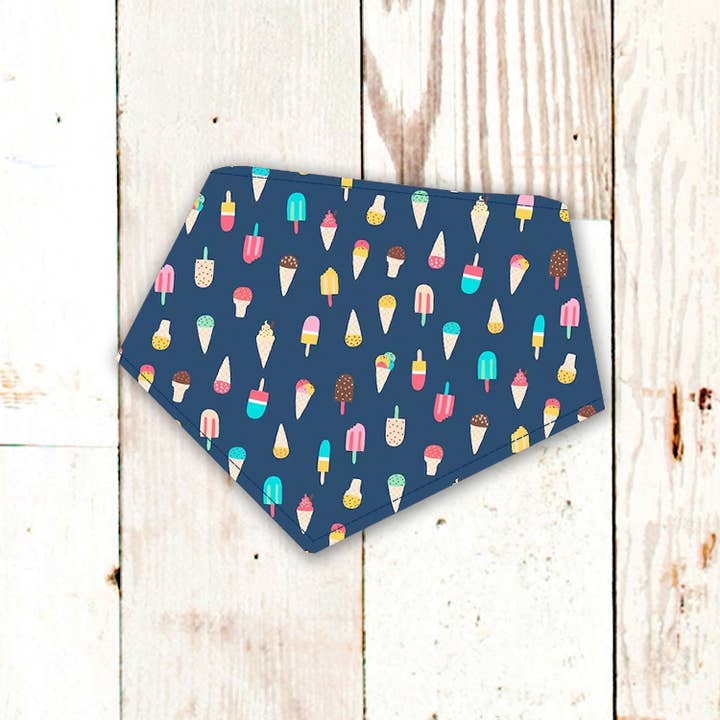 BibbyBubby - Wholesale Pet Bandana - Dog - Ice Cream Dog Bandana (Snap-on, 3 sizes available)