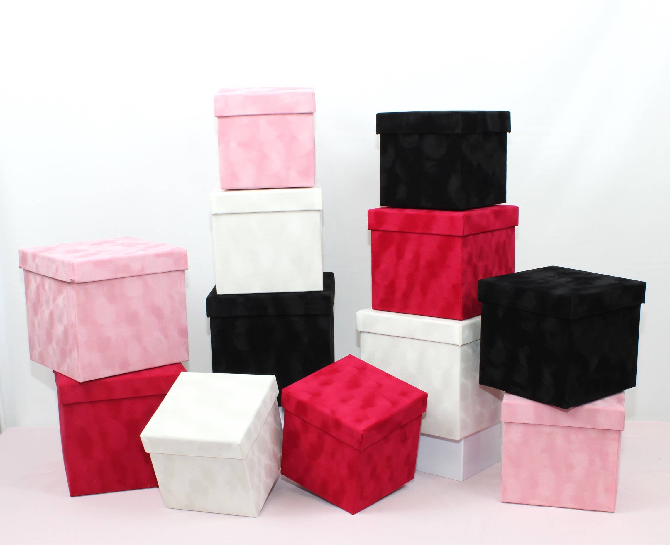 Elegant Design Supply – Caixa decorativa por atacado – Caixa de chapéu de flor quadrada Velvet Cube com Tampa10