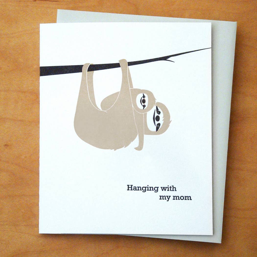 McBitterson's - Wholesale Mother's Day Card - Mom Sloth Greeting Card0