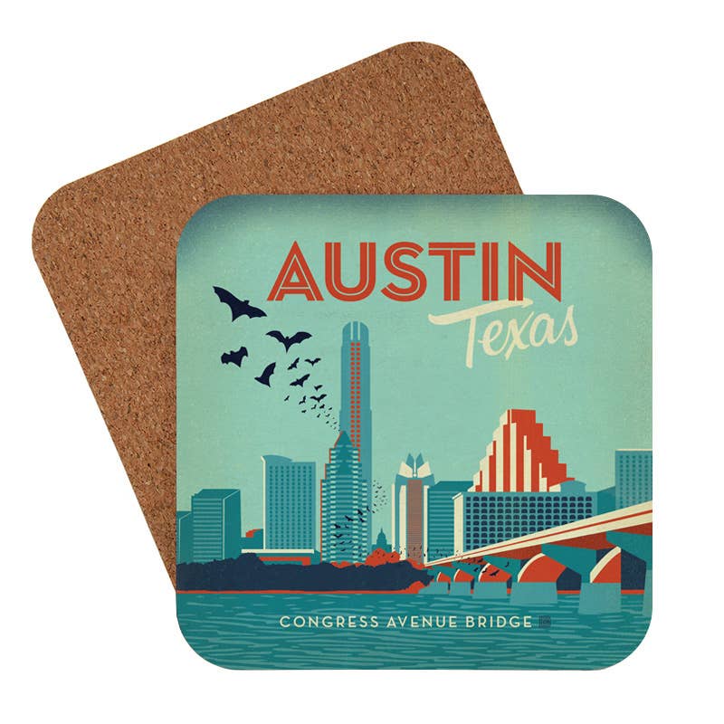 Tourist Courts - Wholesale Coasters - Austin, TX Congress Ave. Bridge Coaster