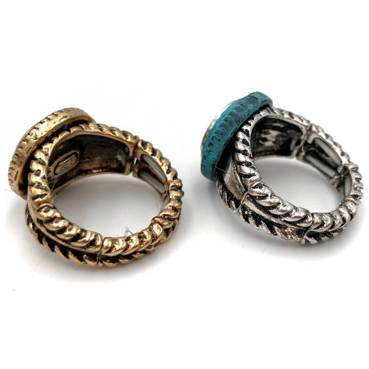 Lunar Deer - Wholesale Band/Stacked Ring - 12 GA Shotgun Bullet Shell Western Stretch Ring
