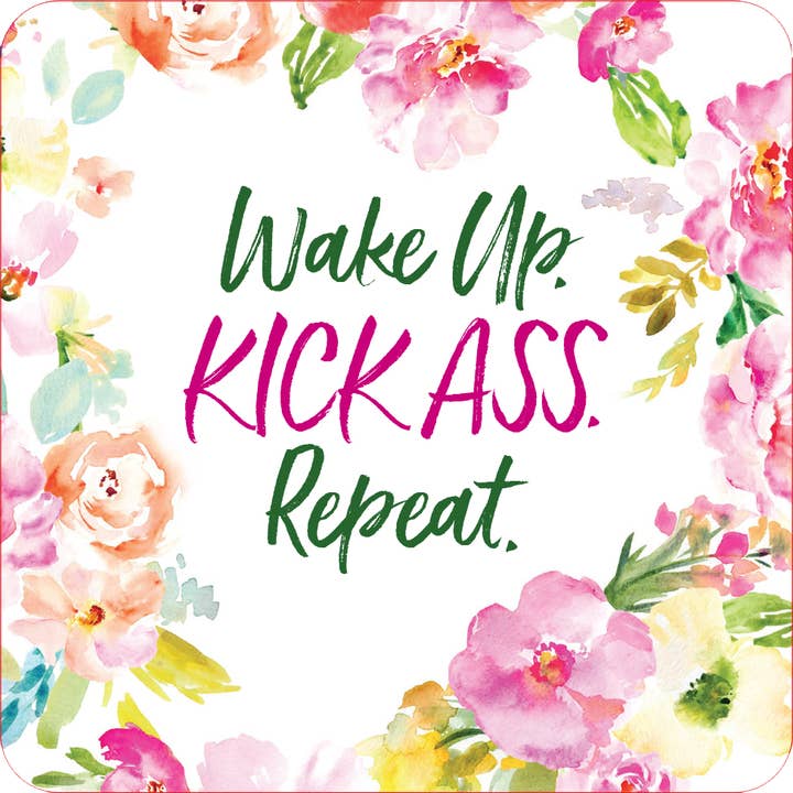 Peter Pauper Press - Wholesale Stationery/Notecard Set - Wake Up, Kick Ass, Repeat. (Set of 60 Empowering Cards)6