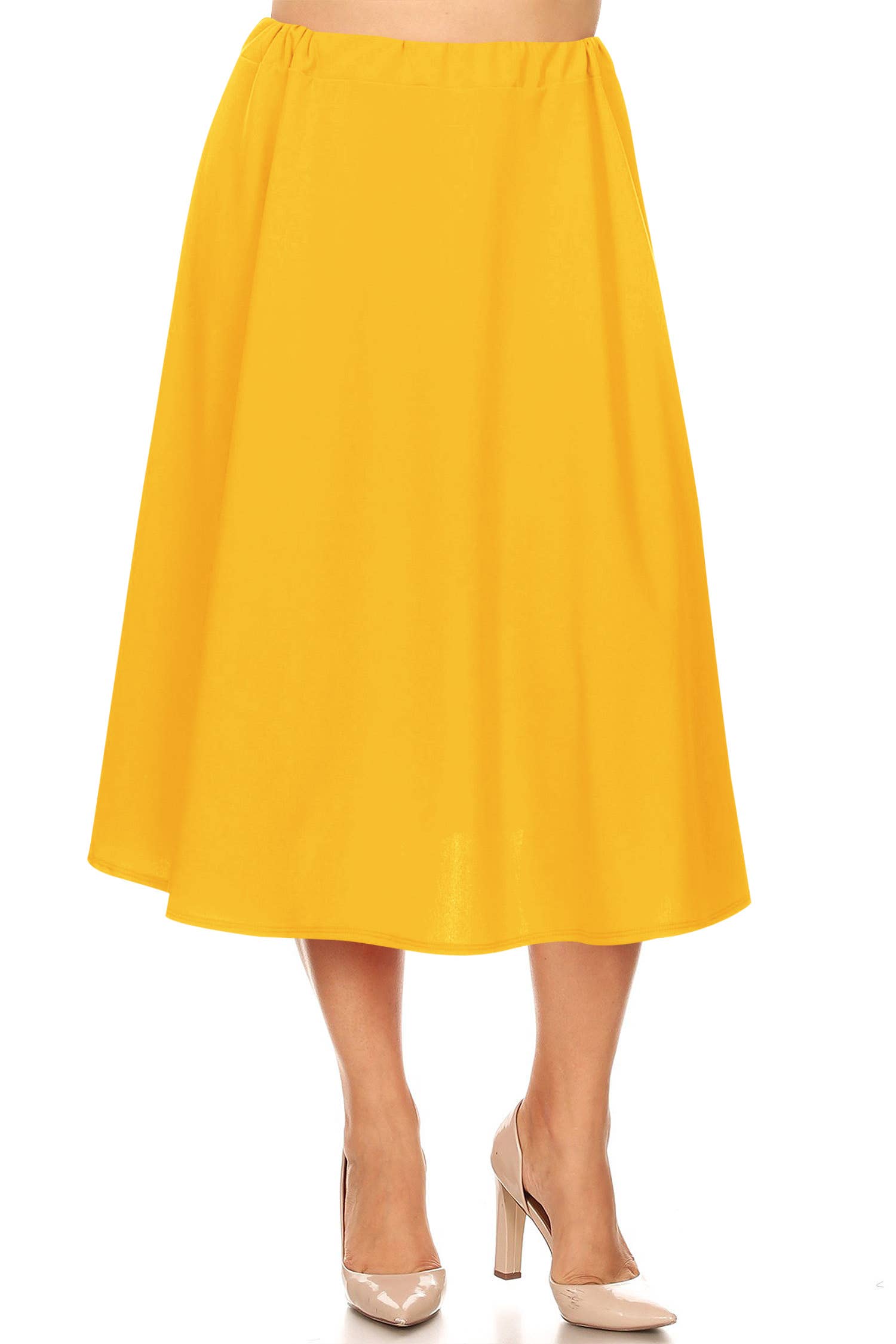 MOA COLLECTION - Vente Jupe – femme - Jupe mi-longue taille trapèze taille haute pour femmes24