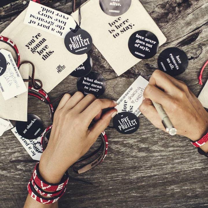 Love Is Project - Wholesale Beaded Bracelet - Skinny LOVE Bracelet - Red5