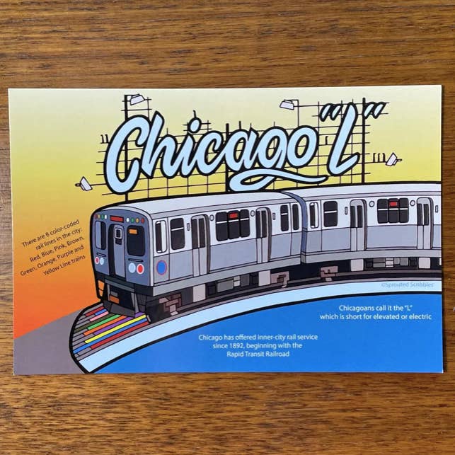 Chicago Postcard | Train Lines for wholesale by Sprouted Scribbles