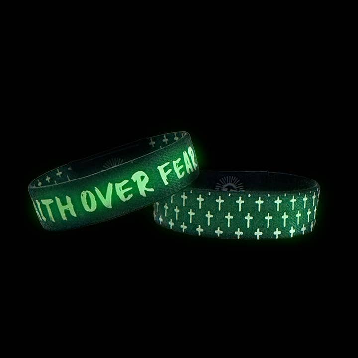 Glow in the Dark Faith Over Fear Bible Verse Bracelet for wholesale by Free Luma