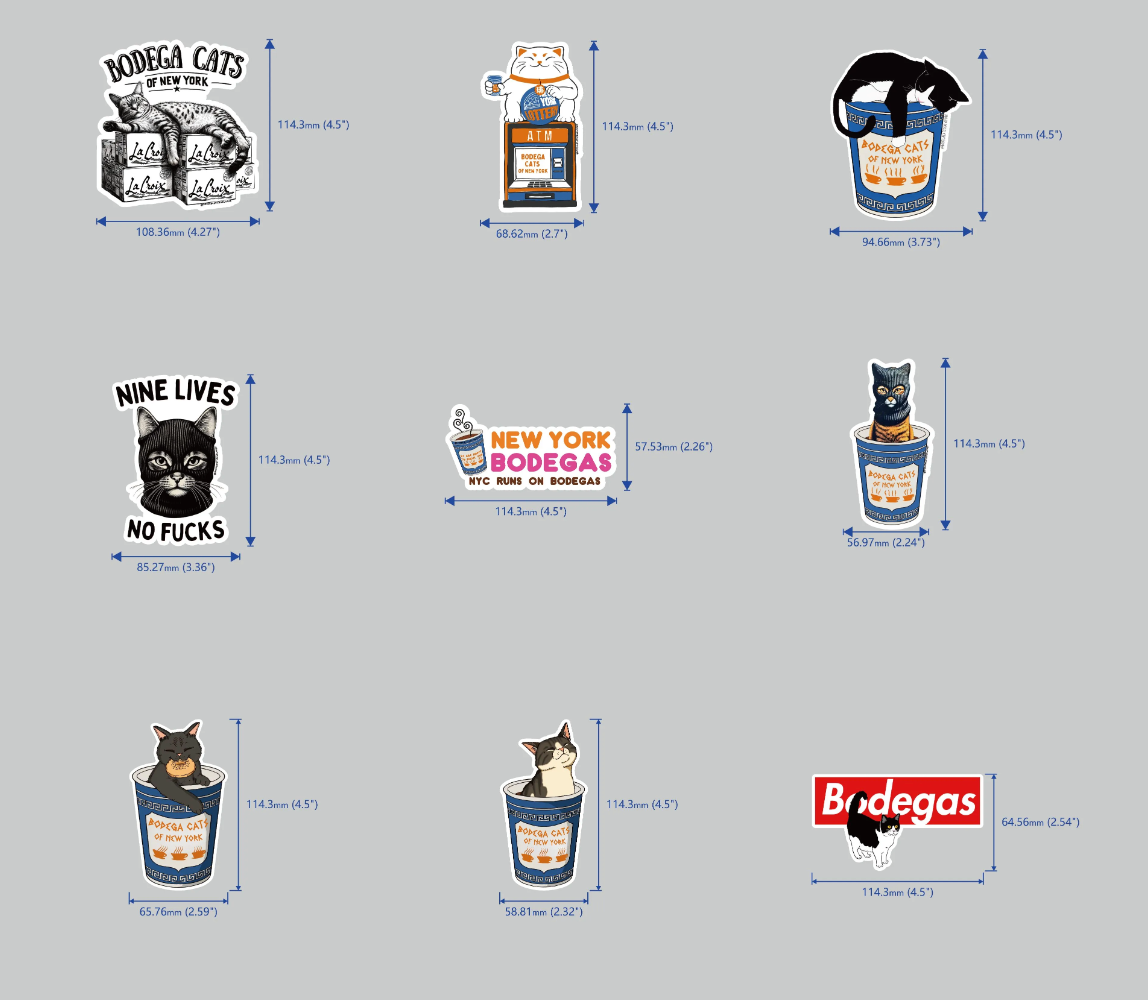 Bodega Cats of New York - Wholesale Sticker - Bodega Cats of New York 4.5" Sticker (Supreme Style)4