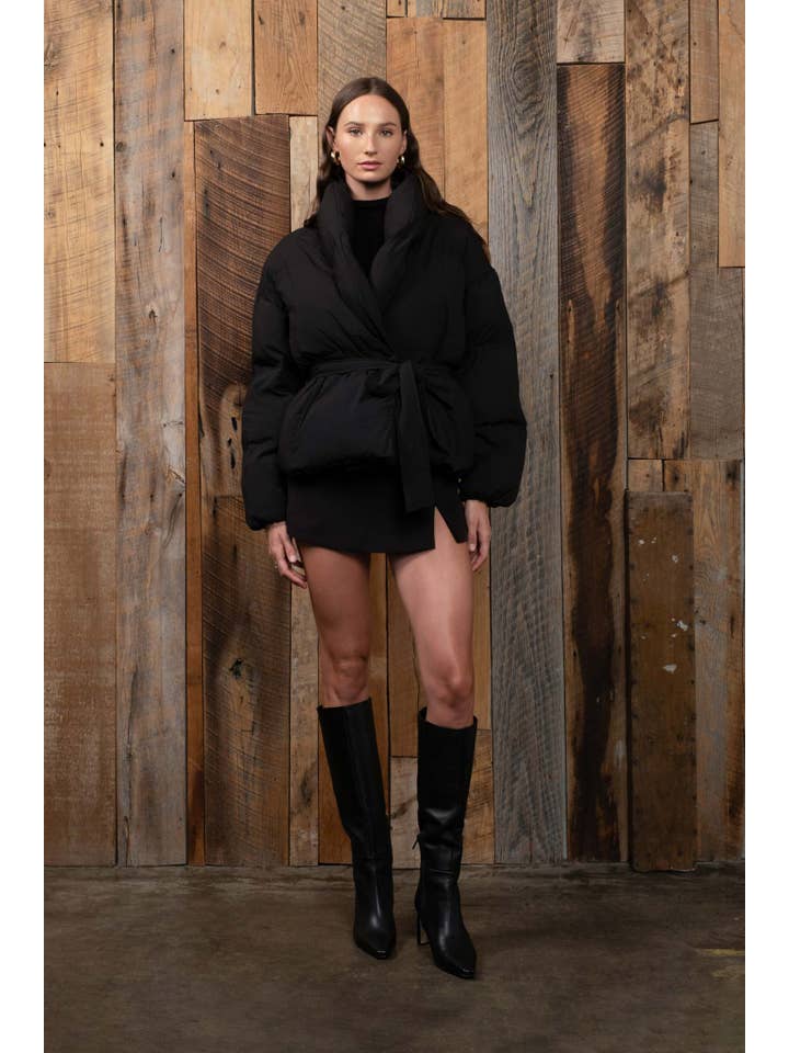 The Workshop Studio - Wholesale Jacket - Women's - WAIST TIE PUFFER JACKET