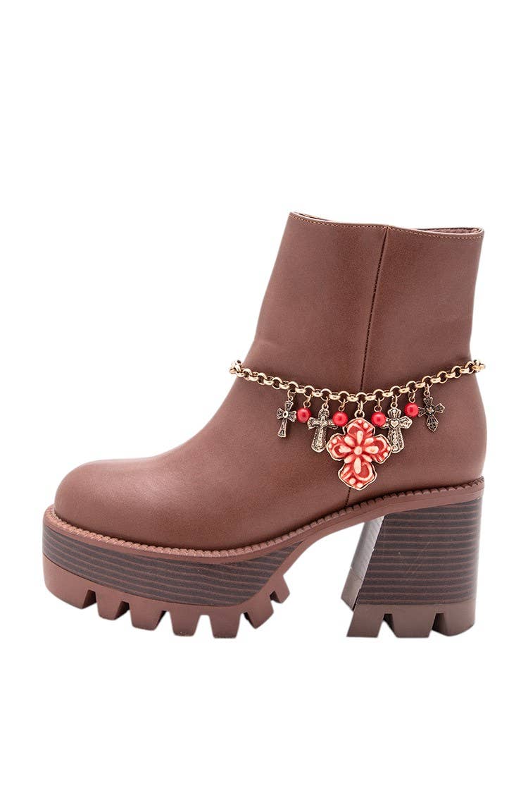 Rope & Spurs - Vendita all'ingrosso Accessorio per scarpe - Unisex - Ciondolo a forma di stivali Western con croce Mi1