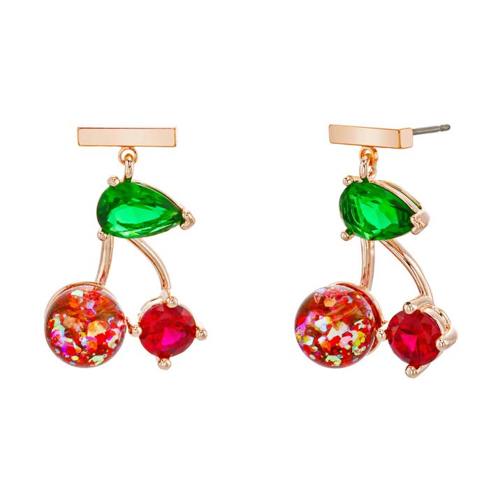 Boucles d'oreilles boule de neige cerise pour la vente par Luvinball