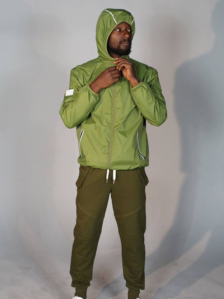 Basic Hoodie Wind Breaker Jacket(OLIVE) for wholesale by Siempre Life