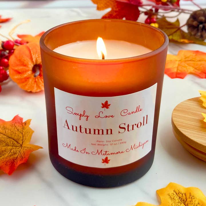 Vanilla, Cashmere + Cinnamon 8 oz Brown Candle with Lid for wholesale by Simply Love Candle