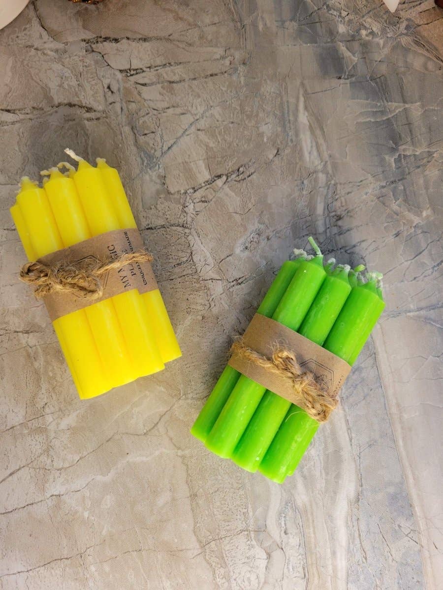 My Magic Place Shop - Wholesale Tapered Candle/Candlestick - Set of 10 mini Candles 4" chime unscented Home Decor1