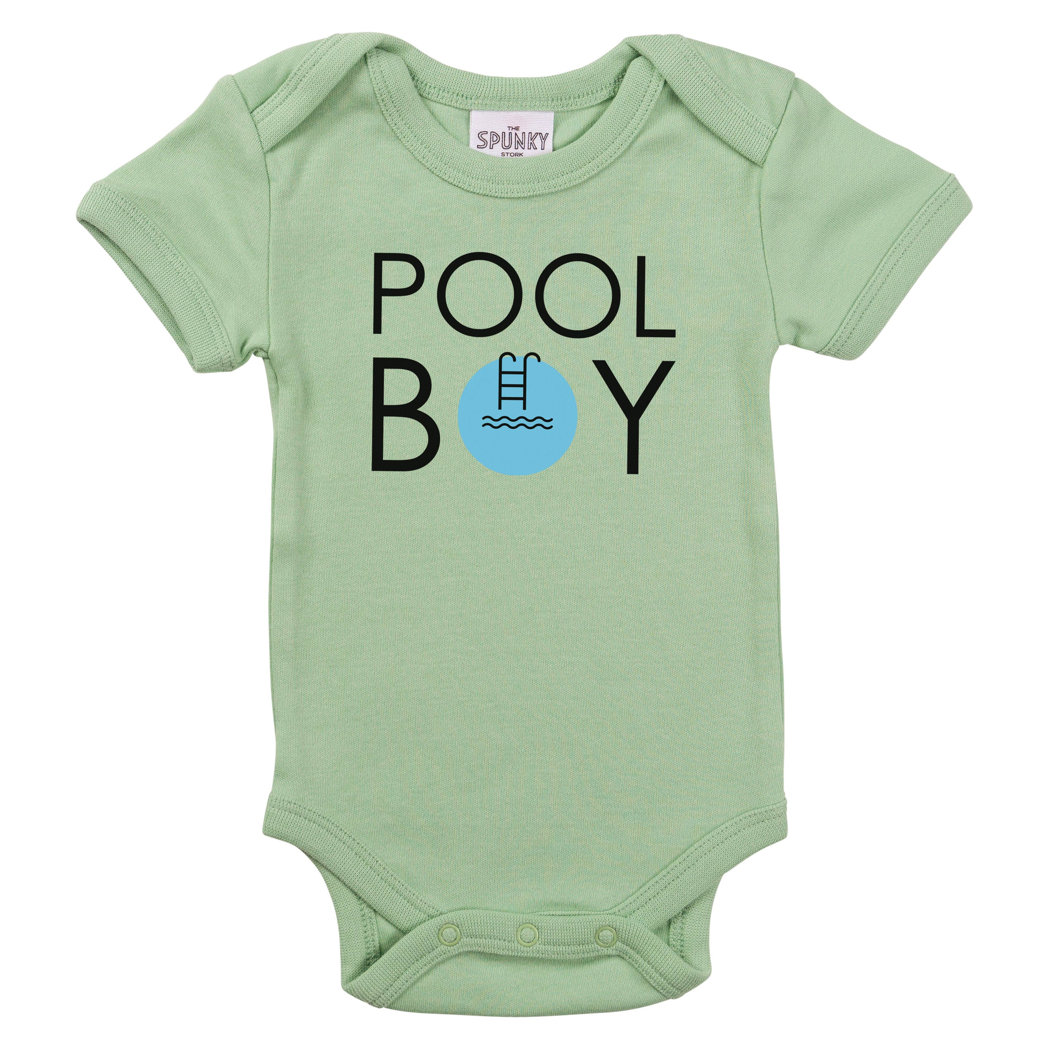 Spunky Stork – Großhandel T-Shirt mit Siebdruck – Kinder – Pool Boy Lustiges Sommer Kleinkind Kinder Bio Baby T-Shirt2