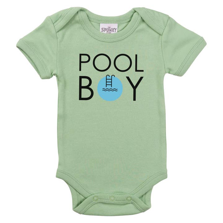 Spunky Stork – Großhandel T-Shirt mit Siebdruck – Kinder – Pool Boy Lustiges Sommer Kleinkind Kinder Bio Baby T-Shirt2