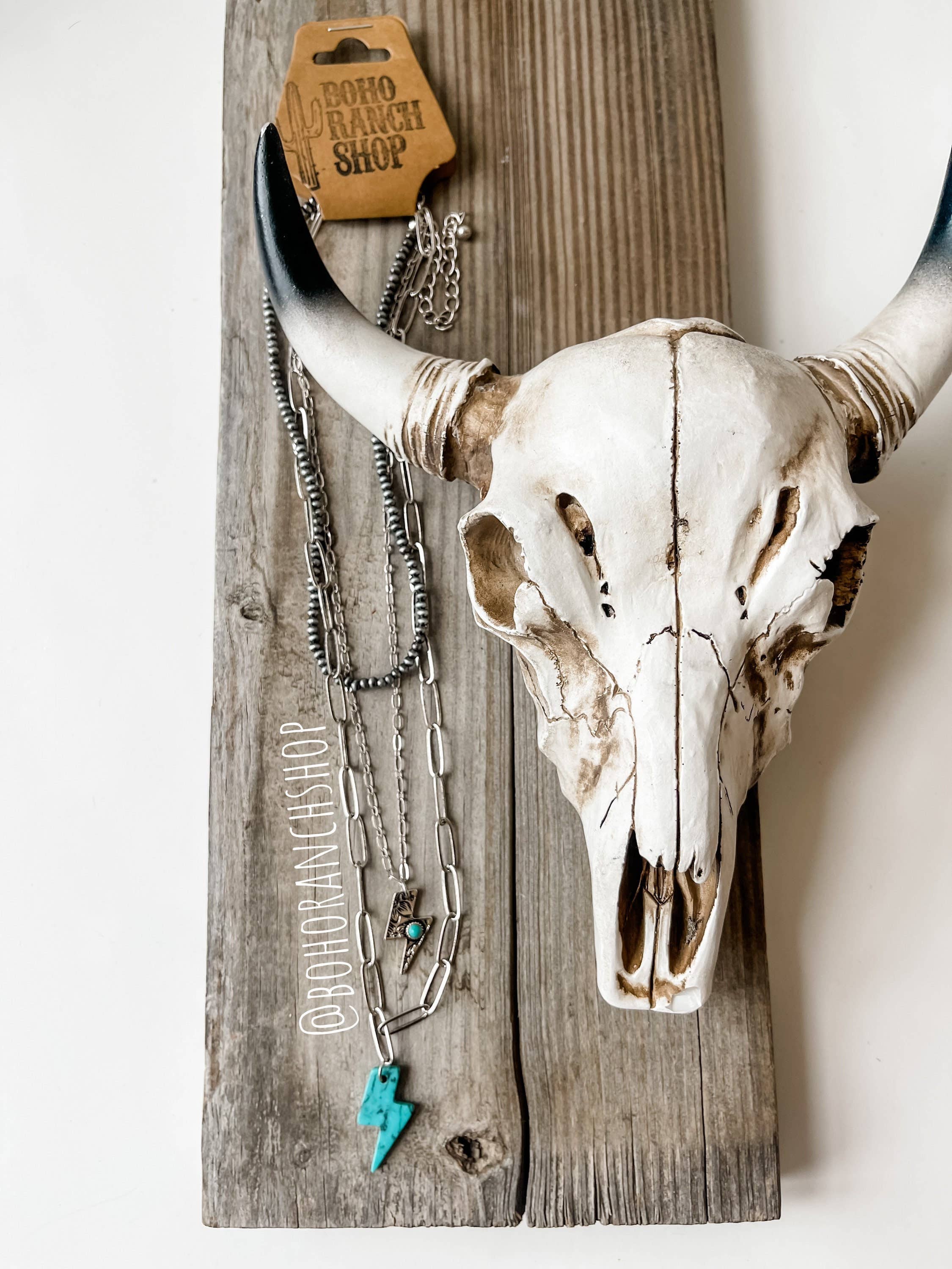 Boho Ranch Shop - Wholesale Pendant/Charm Necklace - Western 3 row Layered Lightning Bolt Necklace3