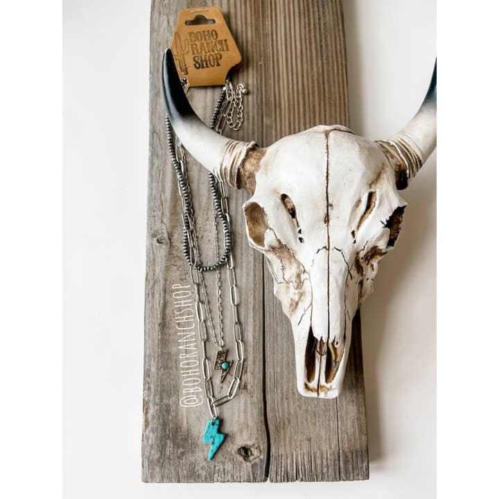 Boho Ranch Shop - Wholesale Pendant/Charm Necklace - Western 3 row Layered Lightning Bolt Necklace3