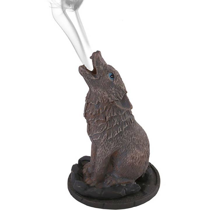 Something Different Wholesale - Wholesale Incense Holder - Wolf Incense Cone Holder by Lisa Parker