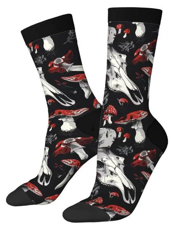 Chaussettes Originales - Crânes de Champignons pour la vente par Witchwood Bags