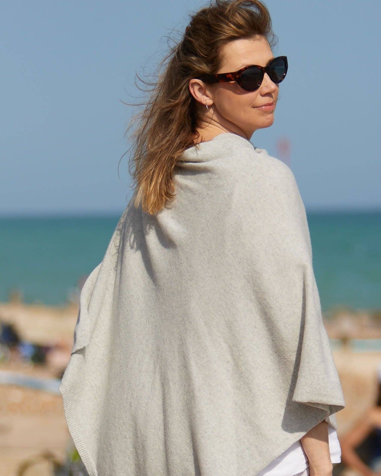 Cadenza Italy Ltd - Vente Poncho – femme - Poncho classique en mélange de cachemire29