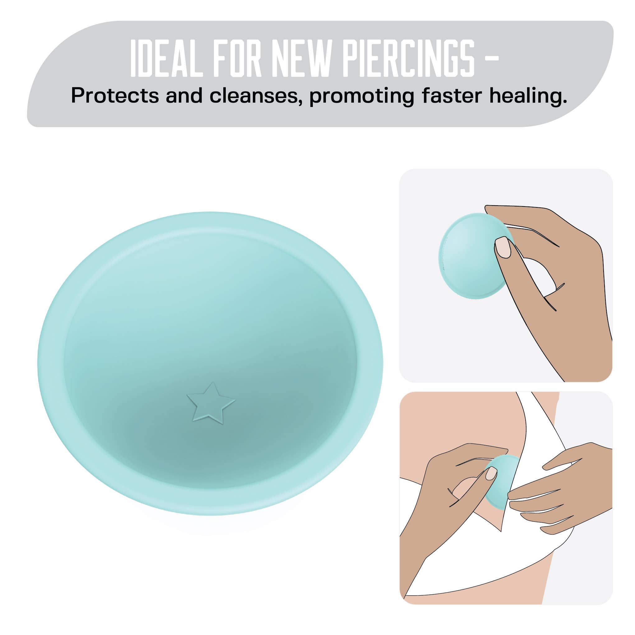 Base Laboratories - Wholesale Bandaids/Bandages - Nipple Piercing Aftercare Cups - Hands-Free Soaker Set3