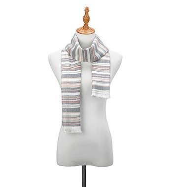 Napco - Wholesale Scarf - Unisex - Scarf, Grey Stripes Item # 83636