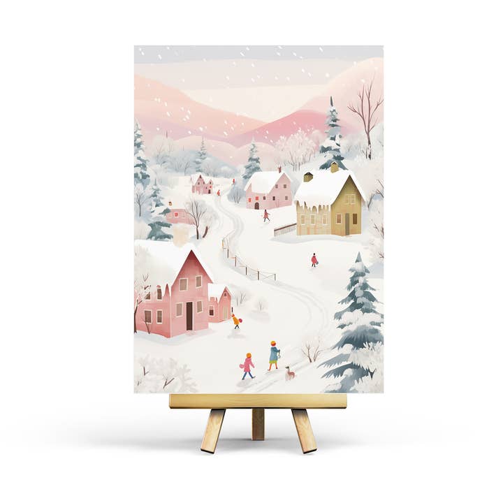Carte postale Pink Winter format A6 pour la vente par Penpaling Paula