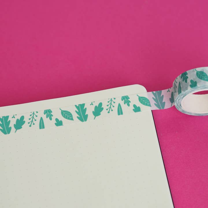 Pretty Green Leaves Spring Washi Tape for wholesale by Nutmeg and Arlo
