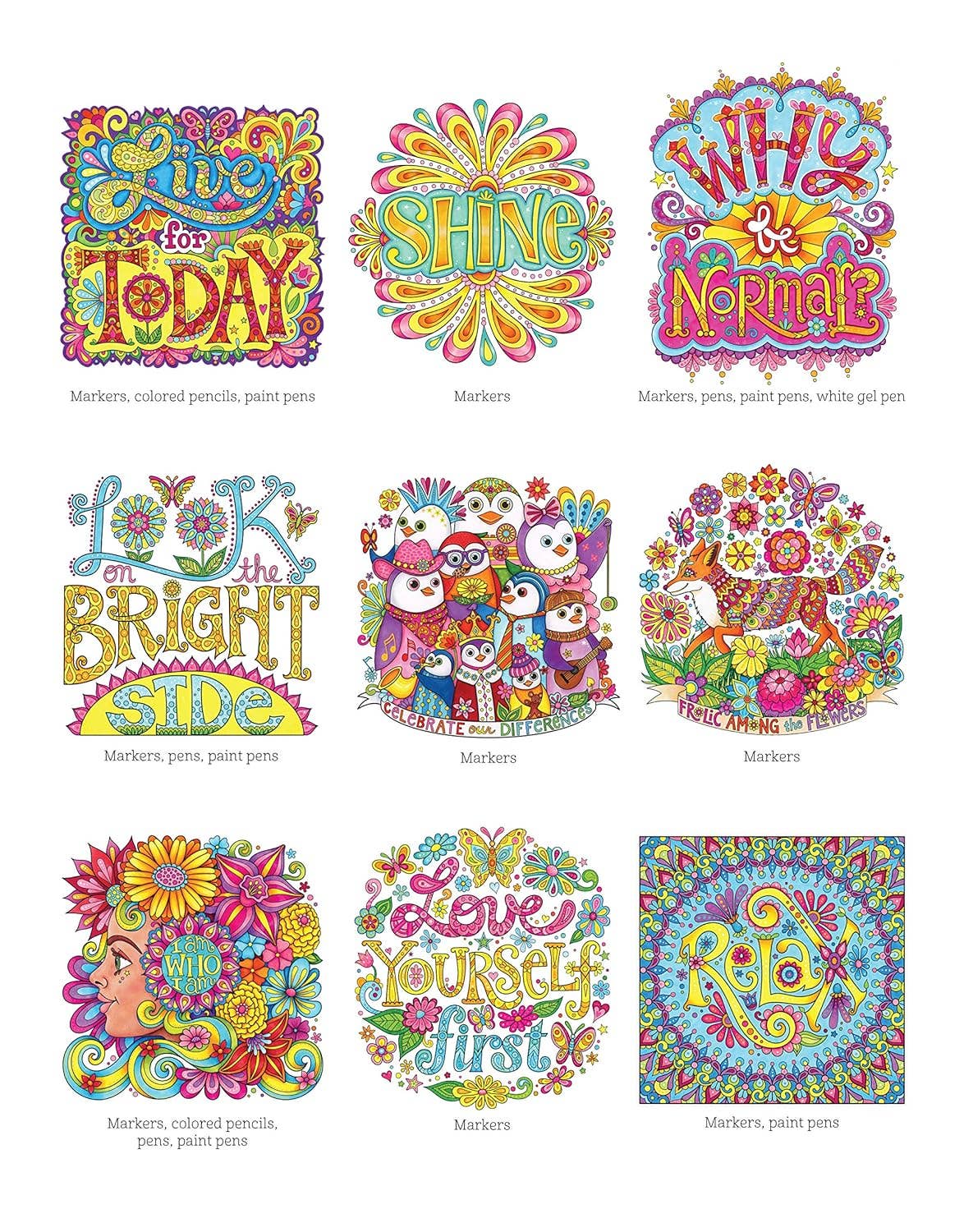 Fox Chapel Publishing - Wholesale Coloring Book - Adult - Live for Today Coloring Book3