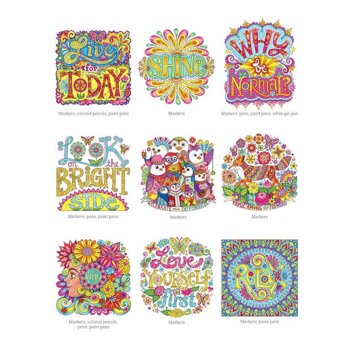 Fox Chapel Publishing - Wholesale Coloring Book - Adult - Live for Today Coloring Book3