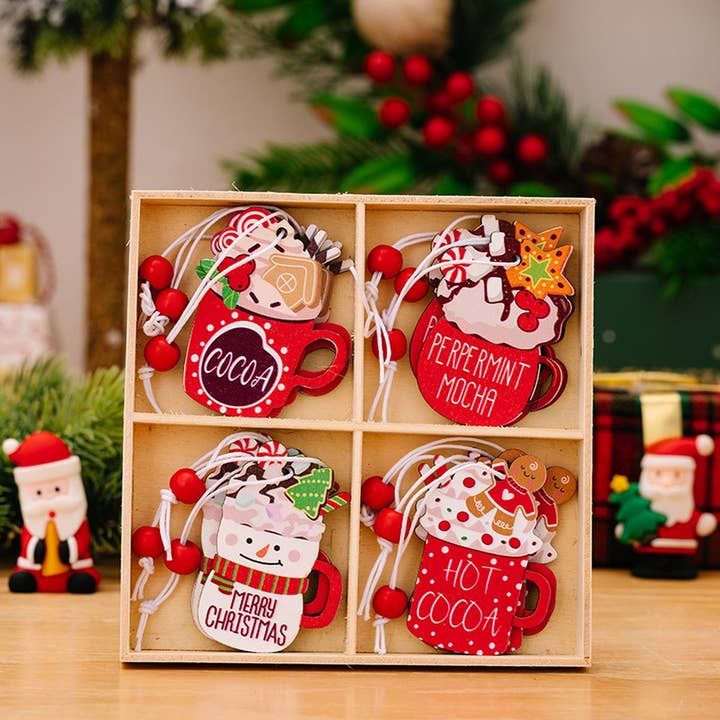 NINEXIS - Wholesale Ornament Set - CWMM10286_CHRISTMAS WOODEN GNOME SNOWMAN ORNAMENTS SET5