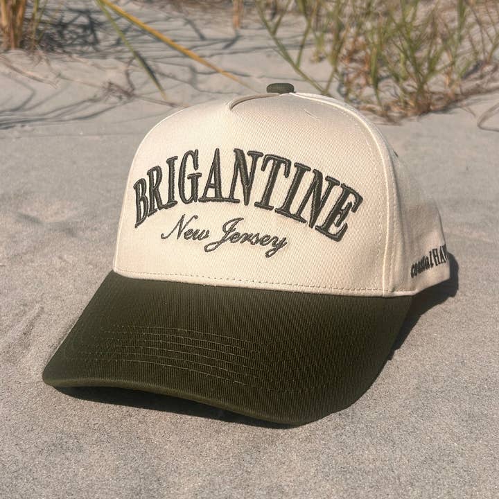 Brigantine, New Jersey Hat (Green) for wholesale by Coastal Haven Goods