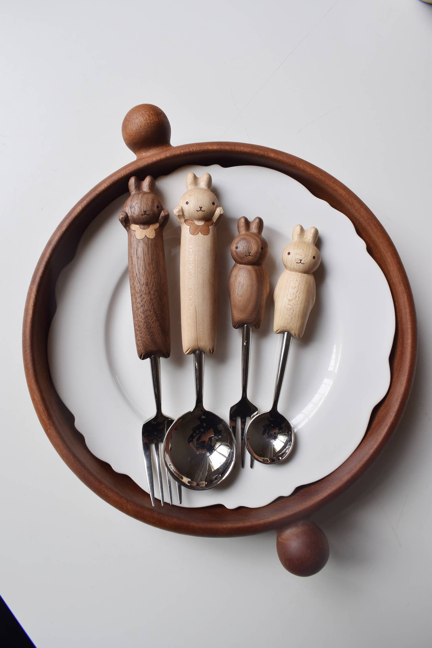 Senser Woodcraft - Wholesale Flatware Set - Hand-Carved Bunny Spoon & Fork – Adorable & Functional Gift5