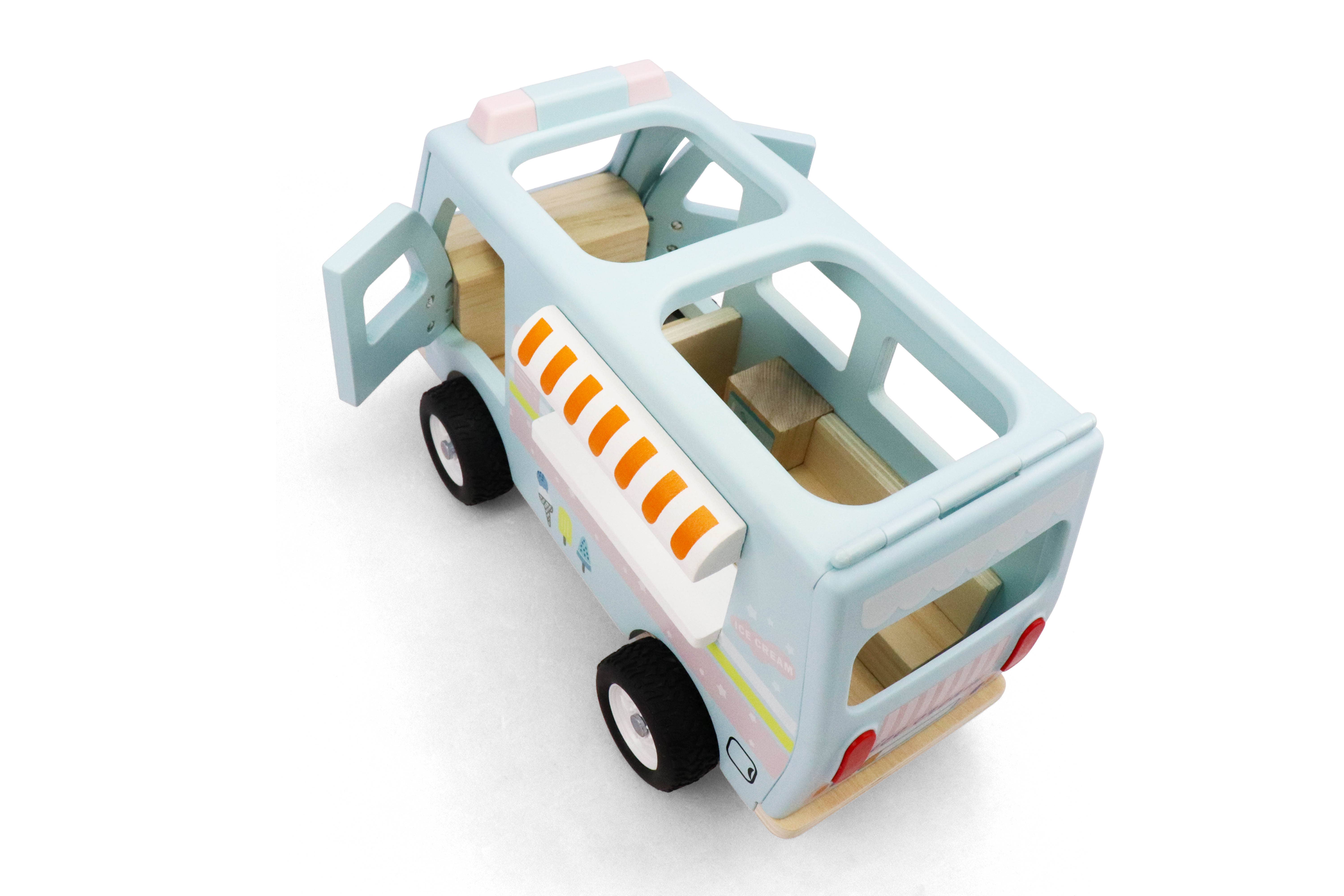 Leo & Friends - Wholesale Toy Set - Kids - L&F Wooden Ice Cream Van, 3-Piece Set4